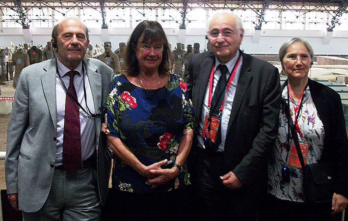 Italian economist Nino Galloni, Helga Zepp-LaRouche, Solidarité et progrès head Jacques Cheminade, and his wife, Odile Mojon.